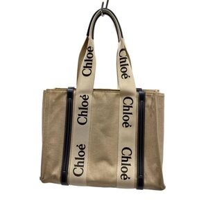 Chloe Beige Canvas Tote with Black Accents